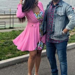 High low flowy floral blazer